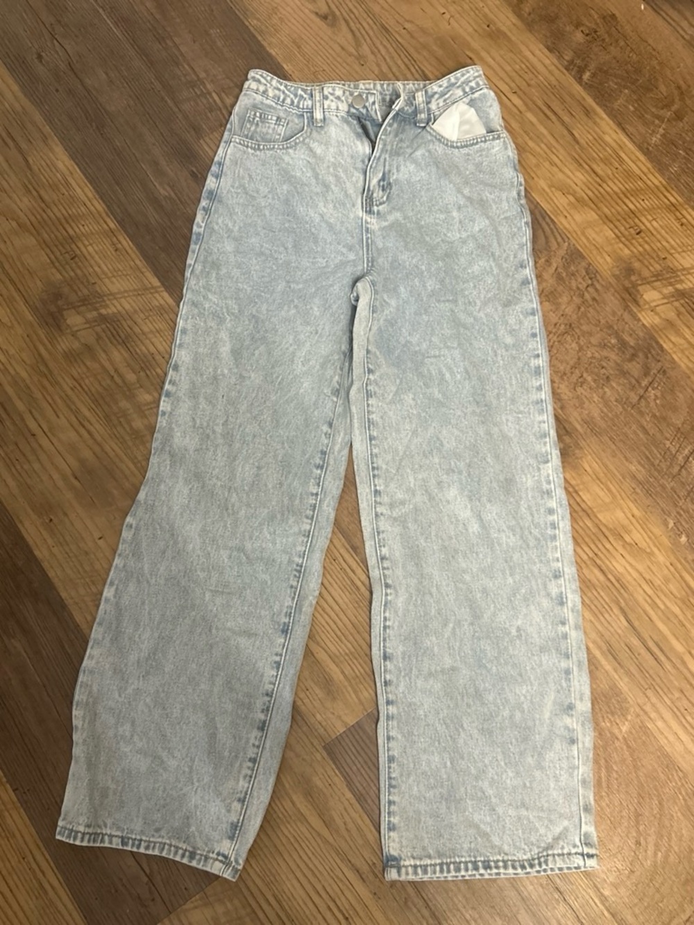 Women's Light Blue High-Rise Wide Leg Jeans